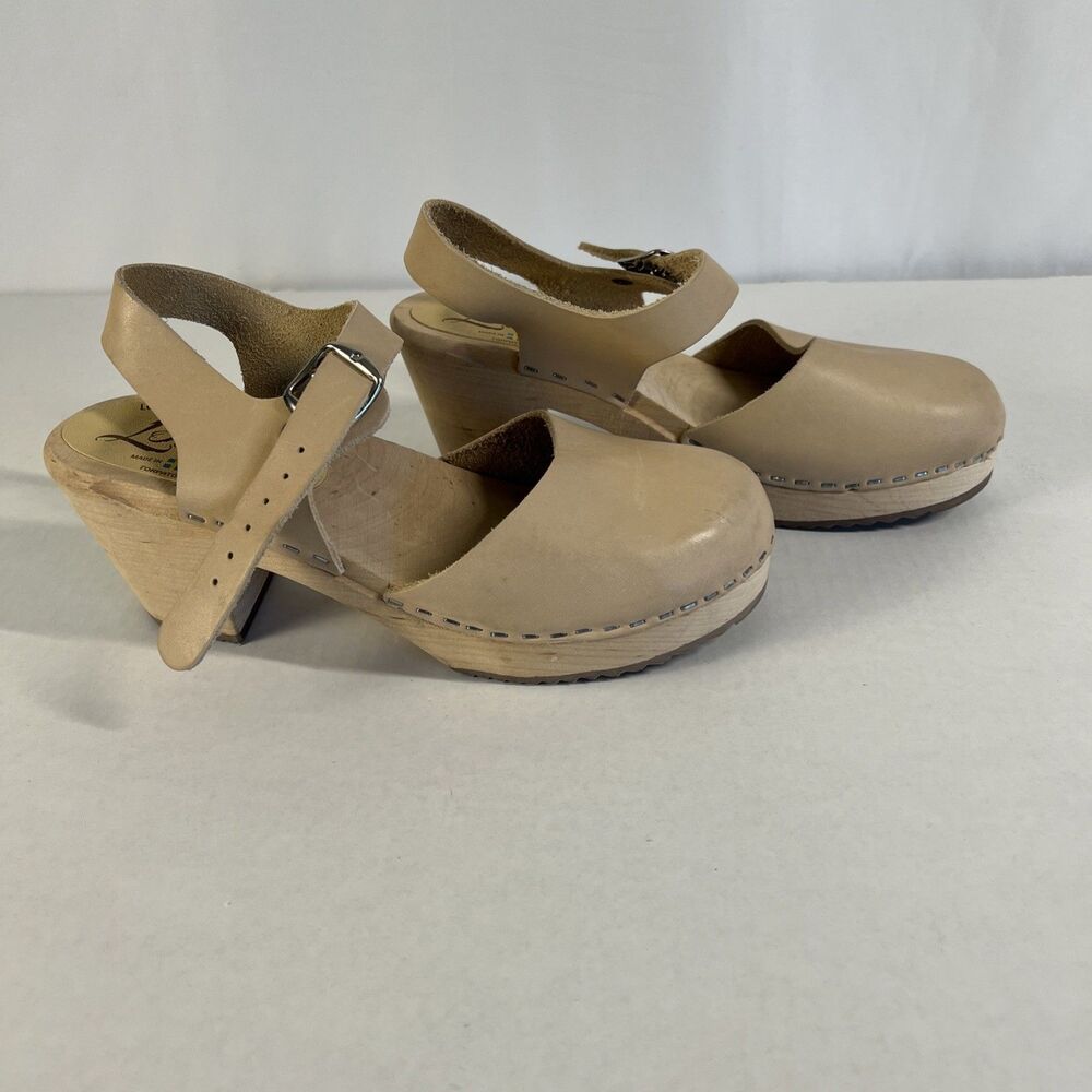 Lotta From Stockholm Women's High Heel Clogs Tan, Size 38 (US 7.5) - Picture 5 of 7